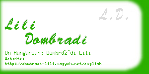 lili dombradi business card